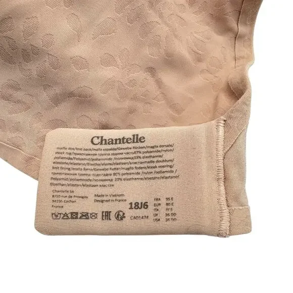 Chantelle 36DD Floral Print Underwire Padded Pale Pink T-Shirt Bra - Picture 4 of 4